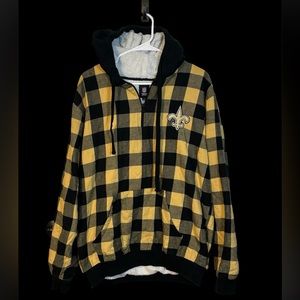 New Orleans Saints Men’s Black/Gold Sherpa Quarter-zip Hoodie/jacket